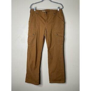Duluth Trading Cargo Pants Mens 14x33 Brown Ultimate Relaxed Fit‎ Cotton Spandex